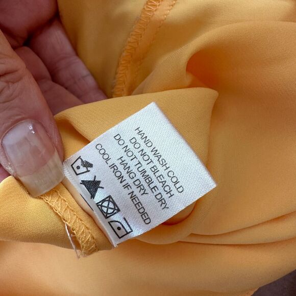 L'Academie Revolve Marigold Yellow Off Shoulder Ruffle Spaghetti Bodysuit Large - Picture 11 of 14